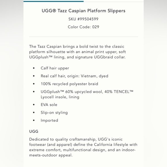 UGG Tazz Caspian Platform Slippers 8 NIB - Picture 5 of 9